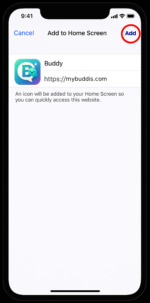 Naming the app before adding